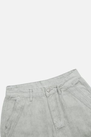 Concert Outfit Deconstructive Patchwork Washed Jeans