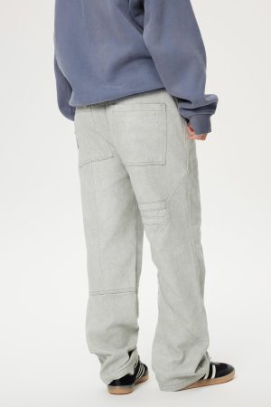 Concert Outfit Deconstructive Patchwork Washed Jeans