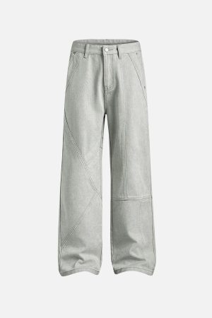 Concert Outfit Deconstructive Patchwork Washed Jeans