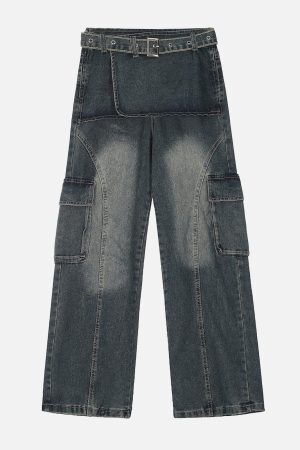 Concert Outfit Deconstructive Washed Loose Jeans