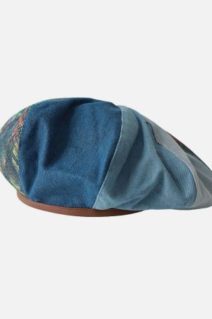 Concert Outfit Denim Colorblock Vintage Painter Hat