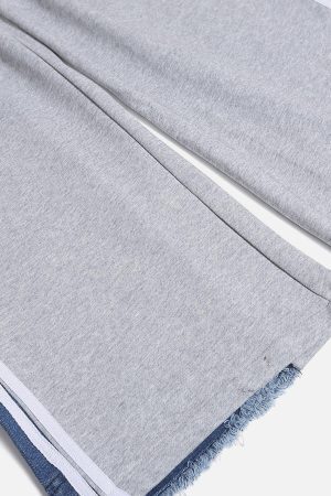 Concert Outfit Denim Patchwork Sweatpants