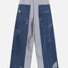 Concert Outfit Denim Patchwork Sweatpants