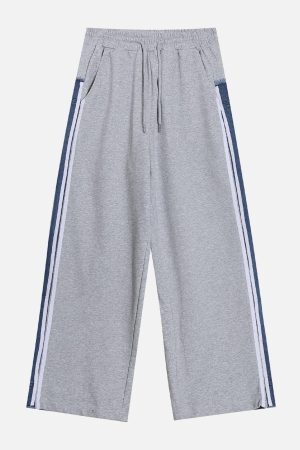 Concert Outfit Denim Patchwork Sweatpants