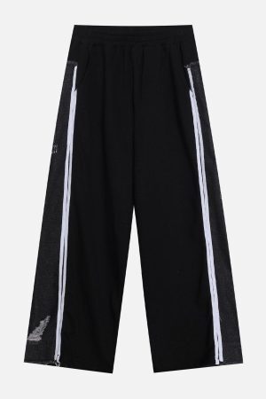 Concert Outfit Denim Patchwork Sweatpants