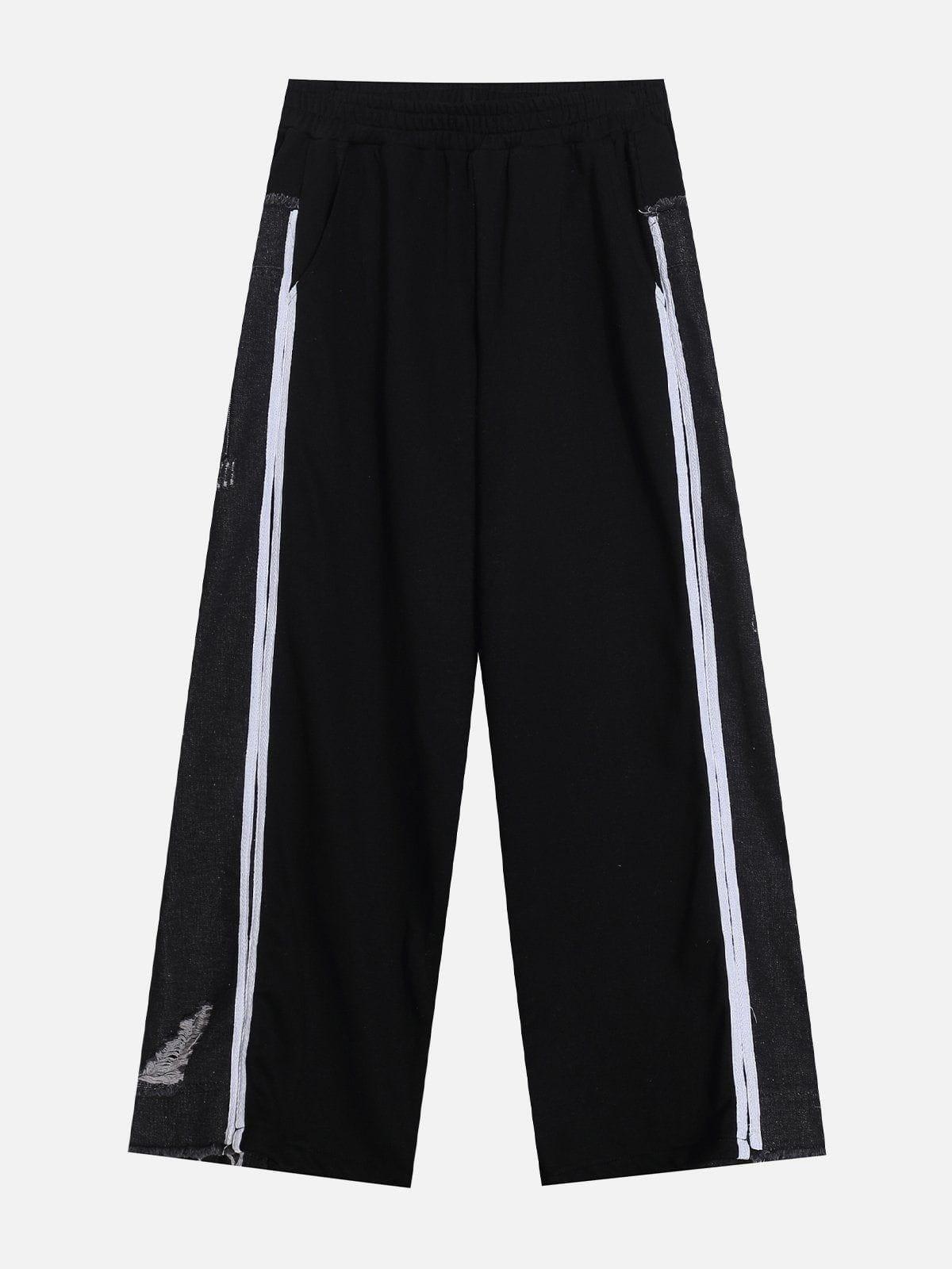 Concert Outfit Denim Patchwork Sweatpants Concert Outfit Denim Patchwork Sweatpants