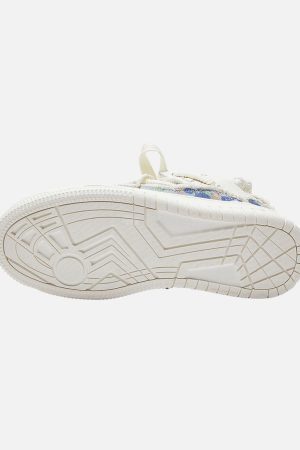 Concert Outfit Destruction Series Tassel Contrast Color Sneakers