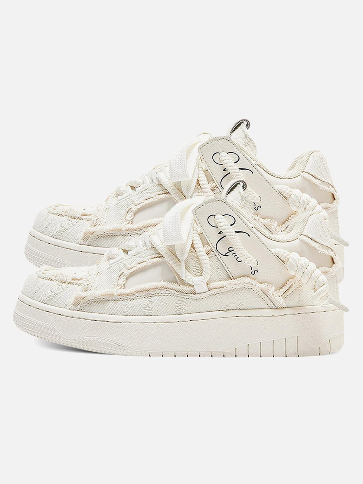 Concert Outfit Destruction Series Tassel Contrast Color Sneakers Concert Outfit Destruction Series Tassel Contrast Color Sneakers