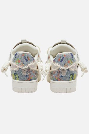 Concert Outfit Destruction Series Tassel Contrast Color Sneakers