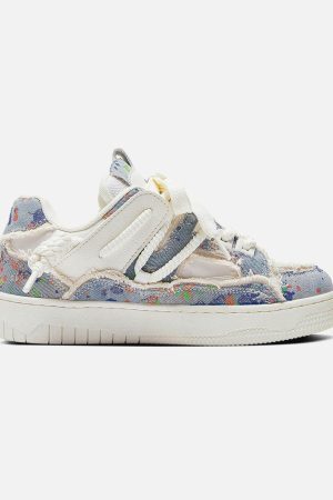 Concert Outfit Destruction Series Tassel Contrast Color Sneakers