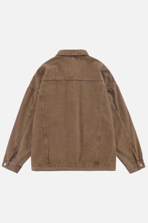 Concert Outfit Detachable Hood Solid Denim Jacket