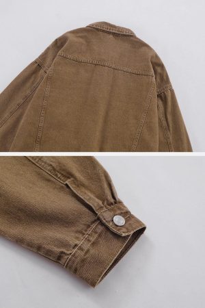 Concert Outfit Detachable Hood Solid Denim Jacket