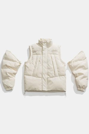 Concert Outfit Detachable Sleeve Winter Coat