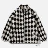 Concert Outfit Diamond Pattern Sherpa Winter Coat