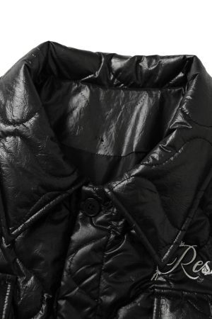 Concert Outfit Diamond Quilted Letter Embroidery Quilted Jacket