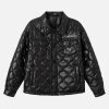 Concert Outfit Diamond Quilted Letter Embroidery Quilted Jacket