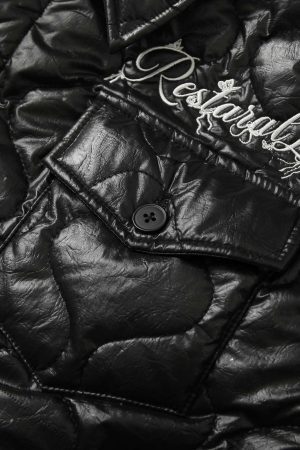 Concert Outfit Diamond Quilted Letter Embroidery Quilted Jacket