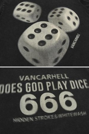 Concert Outfit Dice Print Washed Tee