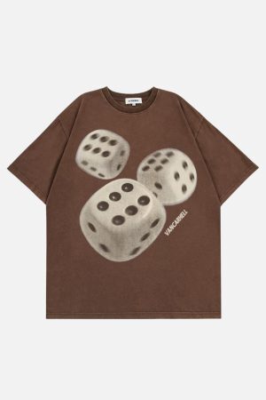 Concert Outfit Dice Print Washed Tee