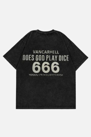 Concert Outfit Dice Print Washed Tee