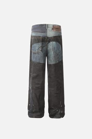 Concert Outfit Digital 3D Printed Fake Two Pair Jeans