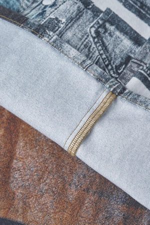 Concert Outfit Digital Printed Faux Panel Jeans