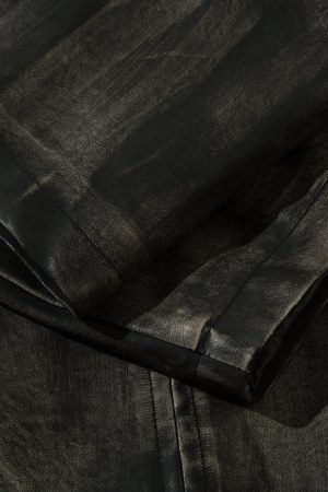 Concert Outfit Dirt Color Faux Leather Jacket