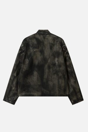 Concert Outfit Dirt Color Faux Leather Jacket