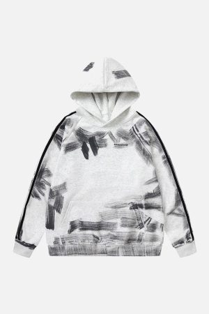 Concert Outfit Dirty Brush Painted Graffiti Hoodie