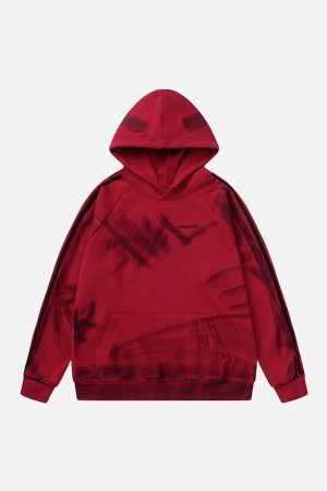 Concert Outfit Dirty Brush Painted Graffiti Hoodie