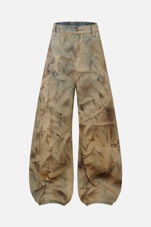 Concert Outfit Dirty Dye Baggy Barrel Jeans