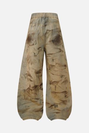 Concert Outfit Dirty Dye Baggy Barrel Jeans