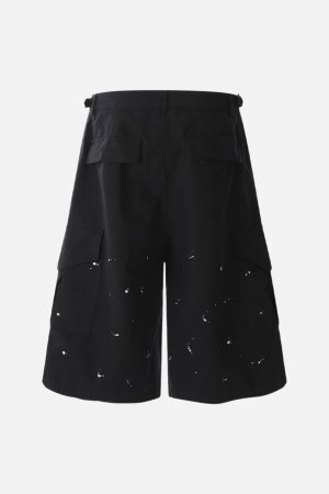 Concert Outfit Dirty Dyed Distressed Cargo Jorts