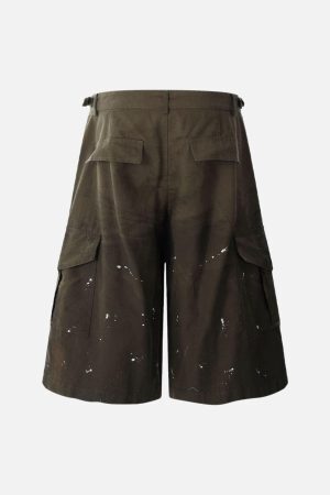 Concert Outfit Dirty Dyed Distressed Cargo Jorts