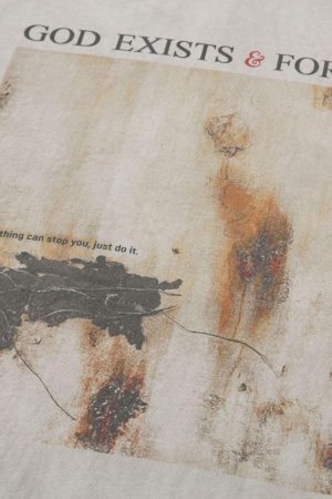 Concert Outfit Dirty-Dyed Washed Crew Neck T-Shirt