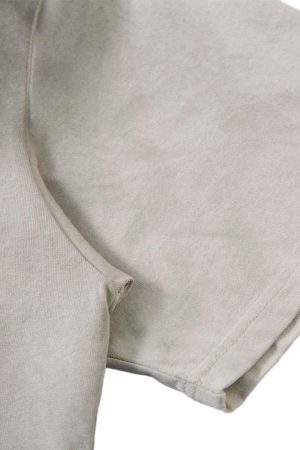 Concert Outfit Dirty-Dyed Washed Crew Neck T-Shirt