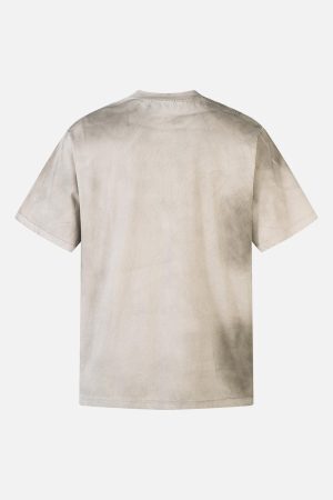 Concert Outfit Dirty-Dyed Washed Crew Neck T-Shirt