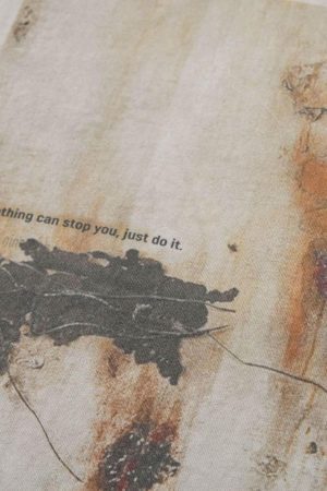 Concert Outfit Dirty-Dyed Washed Crew Neck T-Shirt