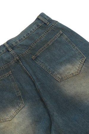 Concert Outfit Dirty Dyed Washed Straight Jeans