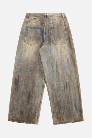 Concert Outfit Dirty-Dyed Wasteland Style Baggy Jeans