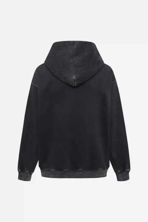 Concert Outfit Distressed 3D Steel Print Hip-Hop Pullover Hoodie