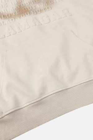 Concert Outfit Distressed 3D Steel Print Hip-Hop Pullover Hoodie