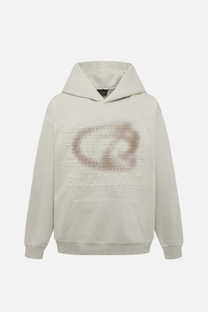 Concert Outfit Distressed 3D Steel Print Hip-Hop Pullover Hoodie