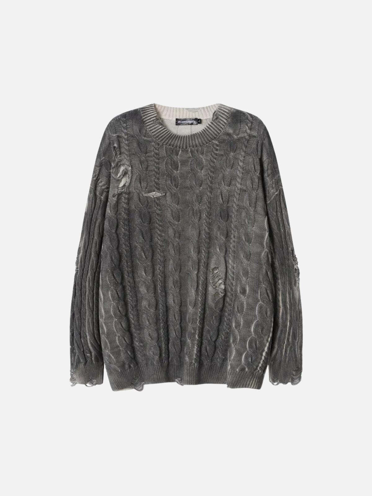 Concert Outfit Distressed Cable Knit Sweater Concert Outfit Distressed Cable Knit Sweater