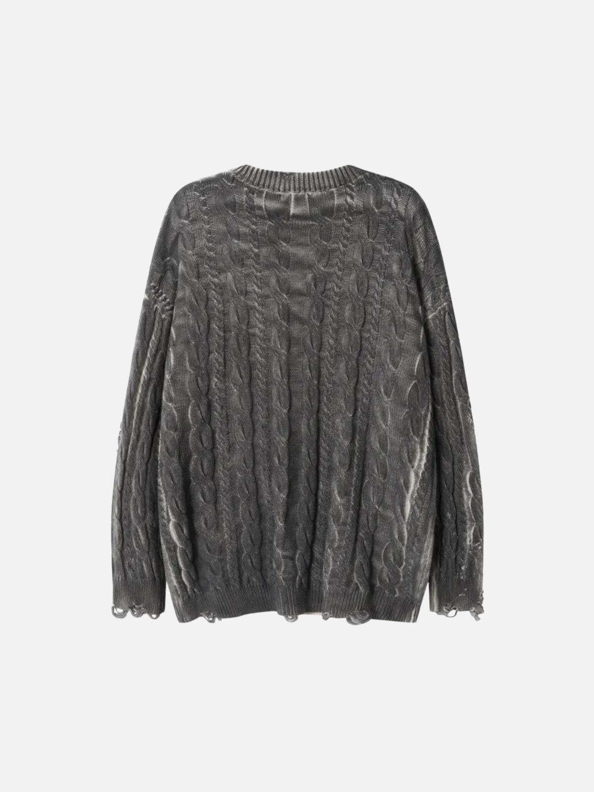 Concert Outfit Distressed Cable Knit Sweater Concert Outfit Distressed Cable Knit Sweater