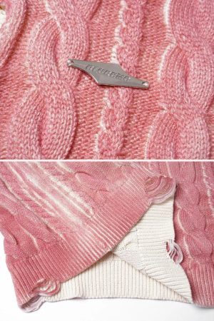 Concert Outfit Distressed Cable Knit Sweater