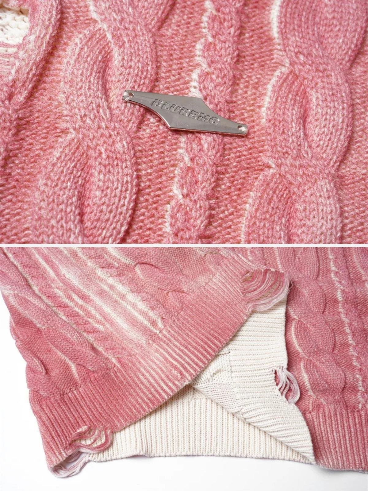 Concert Outfit Distressed Cable Knit Sweater Concert Outfit Distressed Cable Knit Sweater