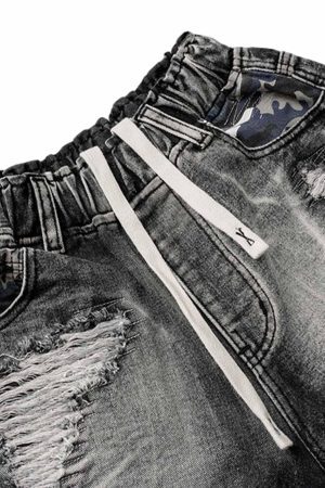 Concert Outfit Distressed Camouflage Denim Shorts