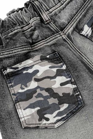 Concert Outfit Distressed Camouflage Denim Shorts