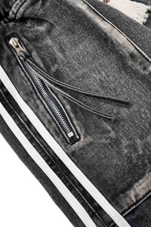 Concert Outfit Distressed Cargo Denim Shorts